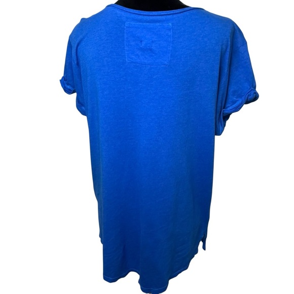 T.La | Anthropologie | Bright Blue V-Neck Slouch Tee | Sz M - Picture 4 of 7